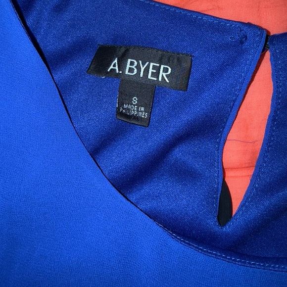 A. Byer Vintage Juniors Blue and Black Chevron Backless Dress Size Small - Picture 6 of 7